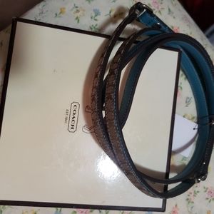 Coach Signature Jacquard Logo Canvas Leather Dog L